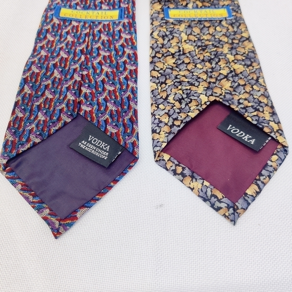 Cocktail Collection Vodka Mens Silk Neck Tie Set of 2 by Stonehenge 4" W 58" L - Picture 3 of 16